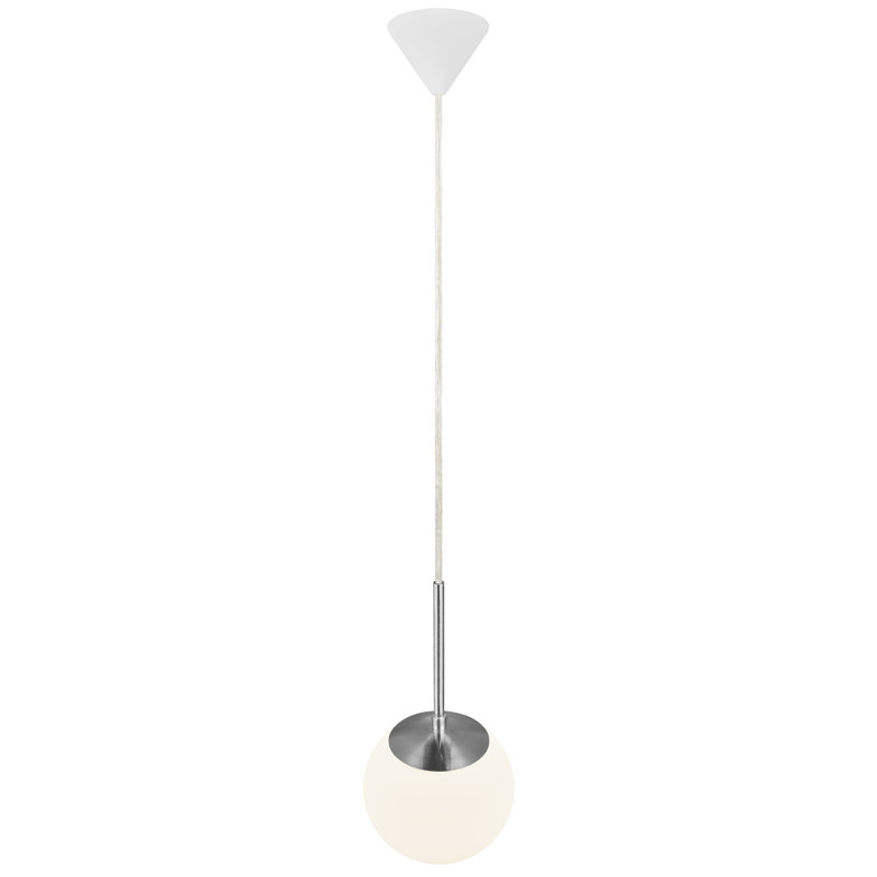 Cafe 1 - Light Chrome Sphere Pendant, 29cm H x 15cm W x 15cm D