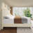 Bed Frame with 50.2" Headboard, Upholstered Platform Bed Frame with Vertical Channel Tufted Velvet Fabric, Extra Large Tufted headboard, Nailhead Trim, No Box Spring Needed-203812040-203812043