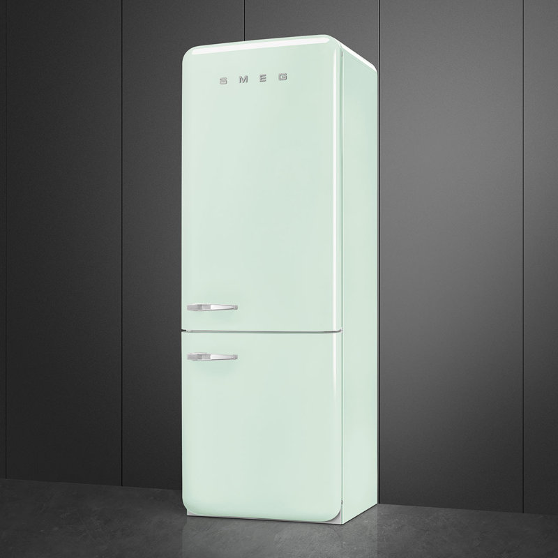 SMEG 27.8" Bottom Freezer 16.26 cu. ft. Energy Star Refrigerator, Pastel Green, Left Handed