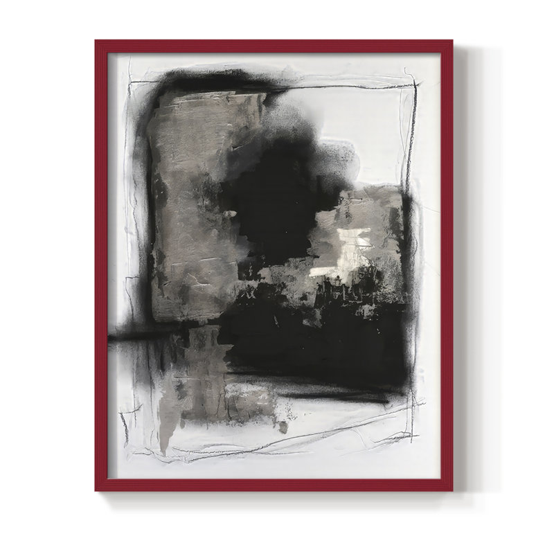 «Shadow Resistance I», reproduction encadrée - bois massif, H 11 po x l 9 po, Rouge