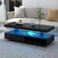 Table basse moderne à DEL avec 2 tiroirs et tablettes-264855481