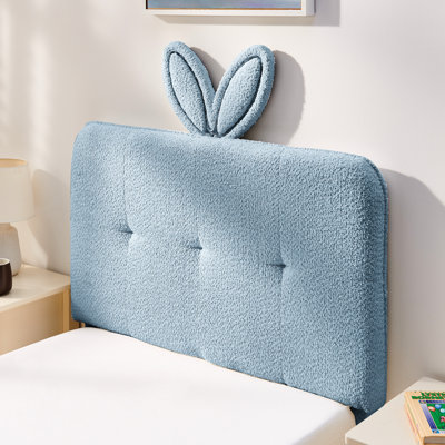 Twin Bed With Big Rabbit Ear Headboard, Led Lighting For A Cheerful Bedroom, 4 Pull - Out Drawers, Boucle Upholstered, Stable And Soft Frame Size Bedroom Lights Relaxing Storage Upholstery, Breathable