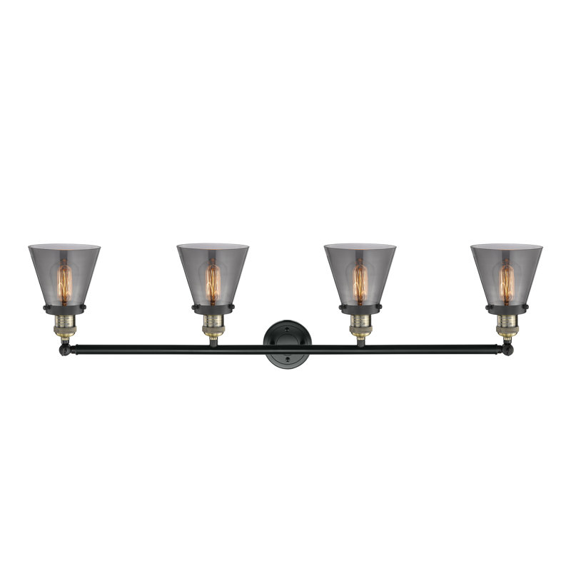 Shauna 4 - Light Vanity Light, Incandescent, Plated Smoke, Black Antique Brass