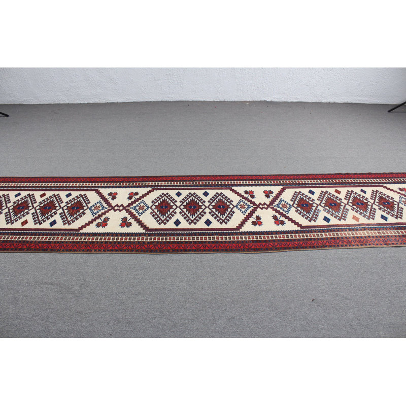 Tapis de couloir vintage rétro Anatolian dans des tons de brun chaud, parfait pour les cuisines et les couloirs