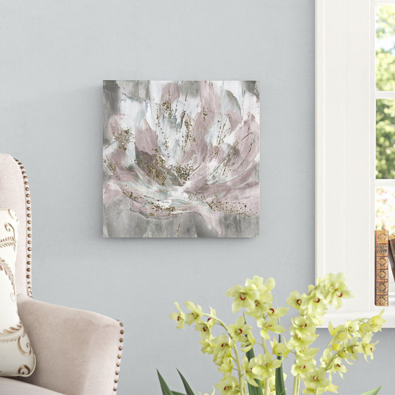 " Blush Flower Power ", Wrapped Canvas, 16" H x 16" W x 1.5" D
