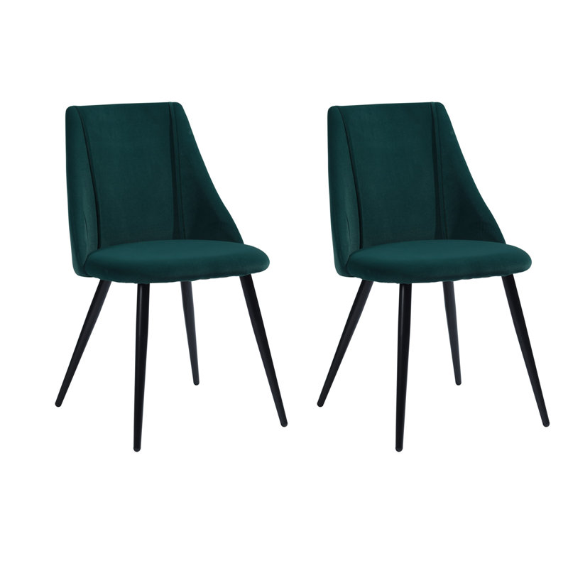 Tyrell 47cm H Short-haired Velvet Upholstered Side Chair, Green