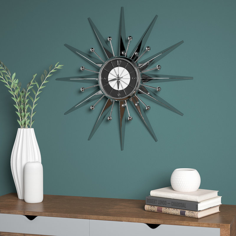 Très grande horloge murale Telechron Starburst