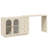 Yokota Extendable Makeup Vanity with 3 Drawers and 2 Acrylic Doors-718868471