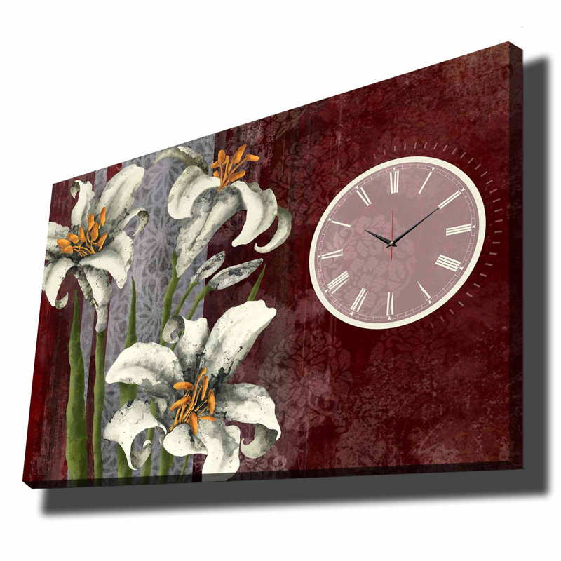 Horloge murale élégante en toile 27,6 po x 39,4 po | Toile 100% suède avec cadre 100% bois (épaisseur: 1,1 pouce) | Parfait pour la décoration intérieure, garde-temps élégant pour le salon et le bureau, design unique