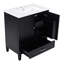 Meuble-lavabo 30 po avec lavabo style rétro, espace de rangement multifonctionnel, tablette de porte, porte à fermeture en douceur-446408840