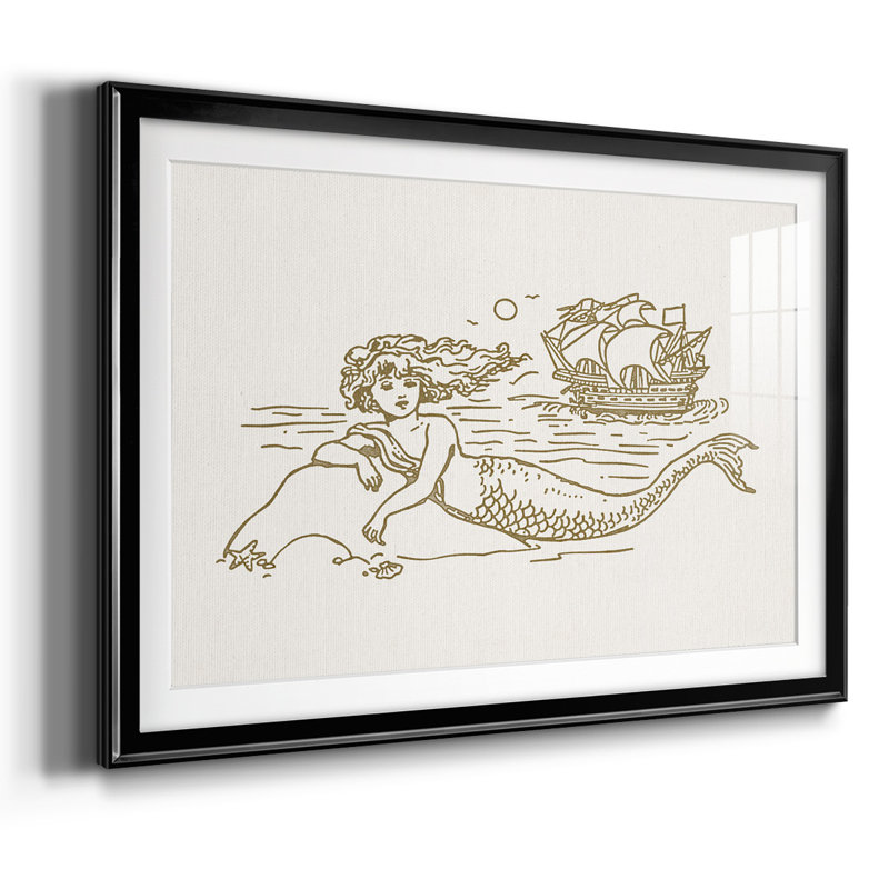 Sunning Mermaid II, reproduction d'art encadrée, Noir, H 15 po x l 21 po x P 1,5 po