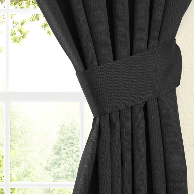 Rideaux sergé Currahee, Noir, l 52" x L 63"