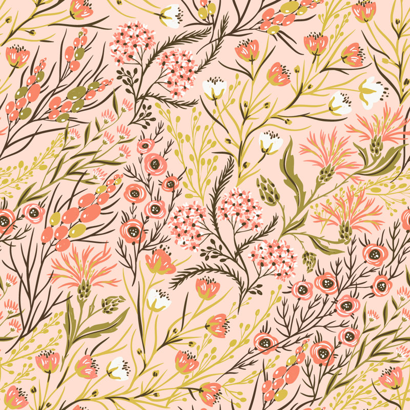 Peel & Stick Floral Wall Mural, 10.42' W x 10.42' L