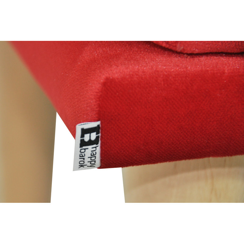 Scandi Upholstered Bench, Red