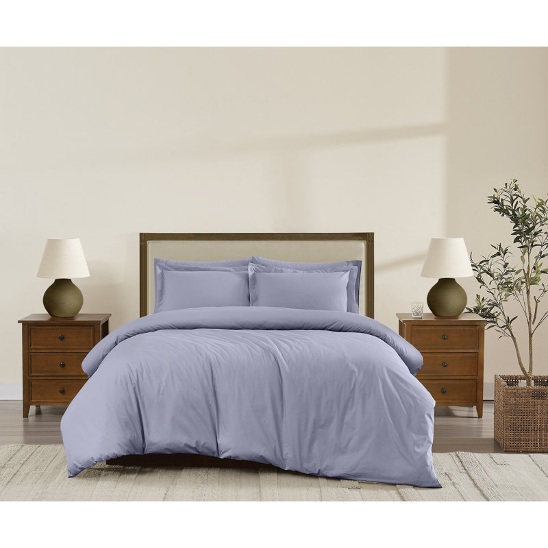 Ensembles de couette en coton Brooklyn Loom Classic, Housse de couette très grand et 2 très grandes t, Mauve