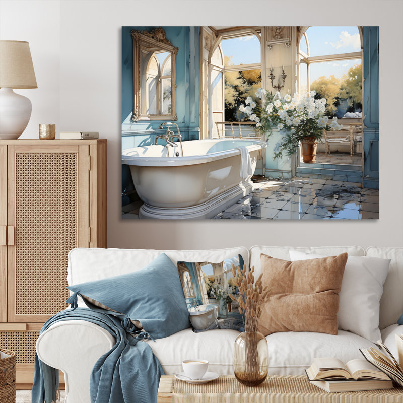 Bathroom Bathroom Reflections Of I - Impression sur toile encadrée, H 24 po x l 32 po x P 1 po, Toile tendue