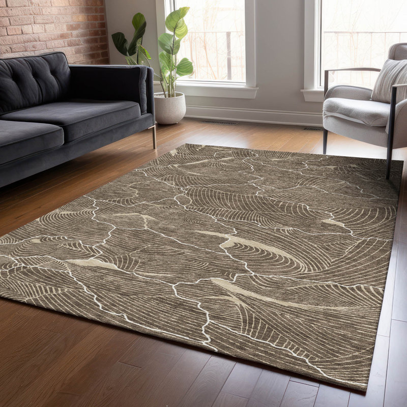 Tapis intérieur / extérieur brun Sahari , 10 pi x 14 pi