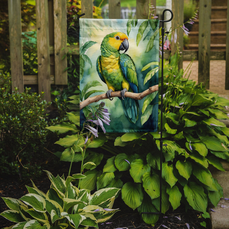 Drapeau de jardin, Perroquet vert jaune