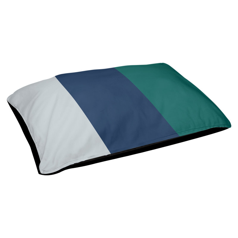 Coussin Detroit, Grand (l 40 po x P 30 po x H 14 po), Metallic Silver/Navy Blue/Northwest Green