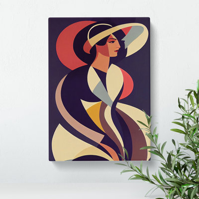 Woman Art Deco No.6 - Wrapped Canvas