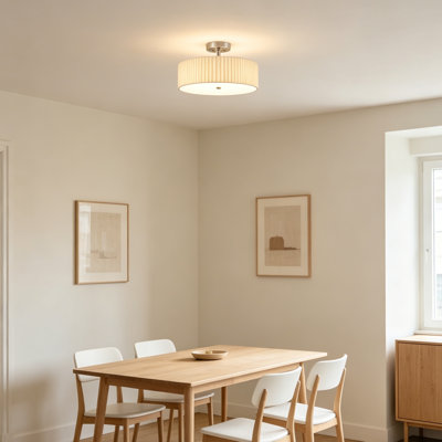Plafonnier semi-encastré 18 lumières 4 pouces, abat-jour en tissu en forme de fleur
