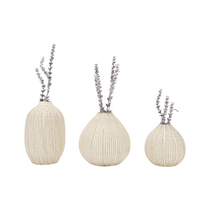 Vase de table 3 pièces Ilma, Beige