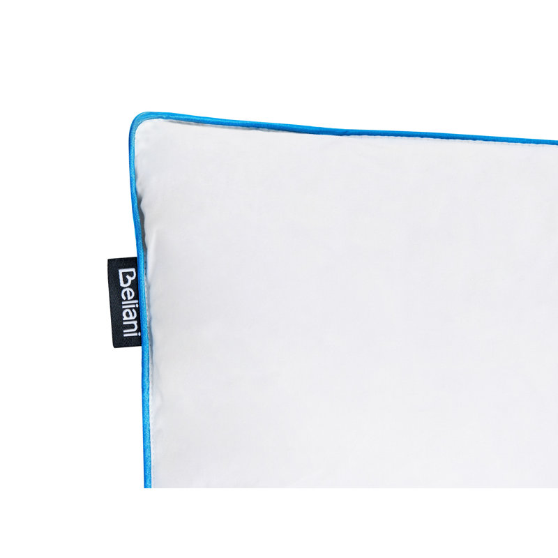 Bed Pillow ANETO Low Duck Feathers and Down 50 x 60 cm White, 40 x 80 cm, 8cm