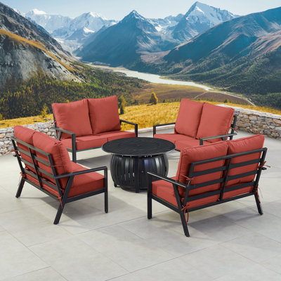 Fredys 8 - Person Patio Conversation Set with Cushions