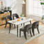Chaises de salle à manger grises en chenille grises de 2 pièces, design contemporain, évidé, chambre ou pièce d'intérieur, structure de cadre en fer, sièges confortables, capacité de charge de 300 livres, performance à coût élevé, facile-695258253