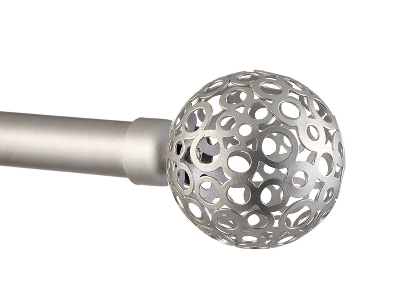 Ensemble de tringle à rideaux simple et quincaillerie Globe, 36 po - 72 po, Noir