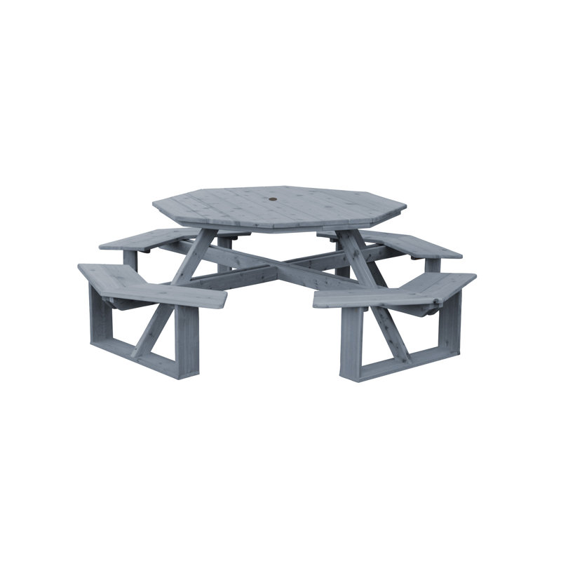 Sirna 8 - Person Wood Patio Dining Set with, Gray Stain