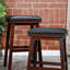 Tabouret 30 ", finition espresso, siège en cuir noir-1005296913-1005296912