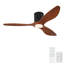 Ventilateur de plafond encastré en bois massif 52 po avec lumière et réversible silencieux Mordern Farmhouse