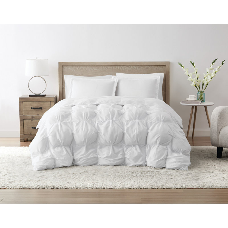 Truly Soft Oversized Puffer Comforter Set, White, King Comforter + 2 King Pillow Shams