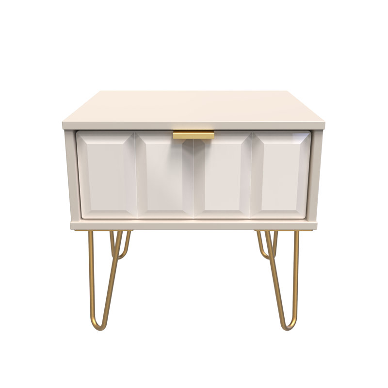 Allem 1 Drawer Bedside Cabinet (Ready Assembled), Kashmir Gloss/Kashmir
