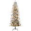 HOMCOM 7.5Ft Tall Prelit Artificial Christmas Tree Holiday Décor With 850 Snow Flocked Branches, 350 Warm Yellow Clear Lights, Auto Open, Extra Bulb