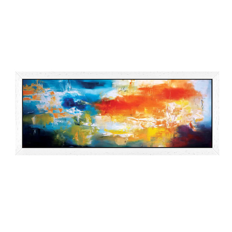 Duality by Andrada Anghel - Panoramic Painting on Canvas, 152.4 cm H x 50.8 cm W, White Framed