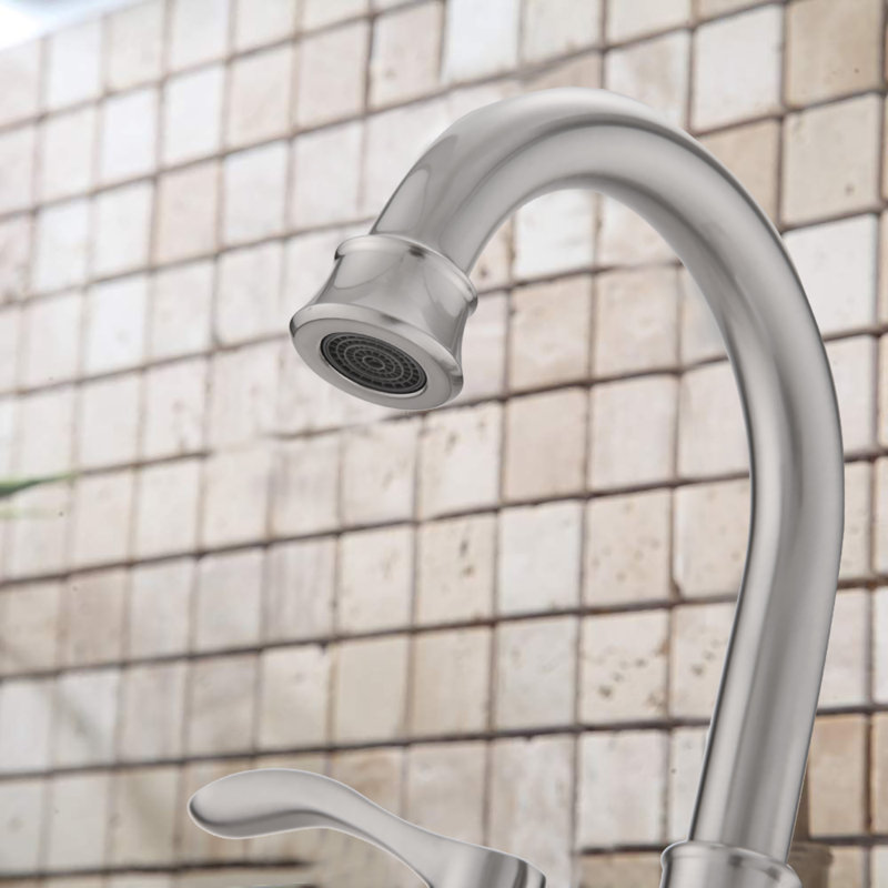 2-handle Bathroom Faucet with Drain Assembly, Brushed Nickel