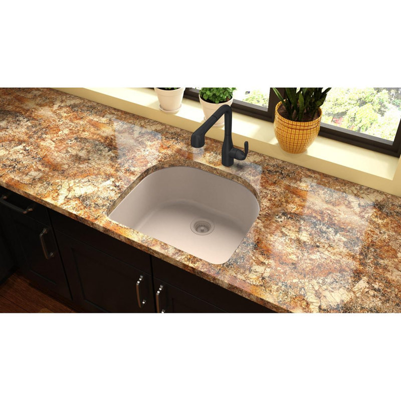 Quartz Classic 25" L x 22" W Undermount Kitchen Sink, Putty