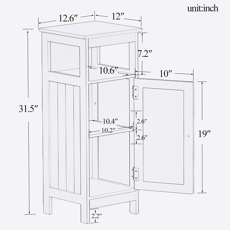Armoire de salle de bain à une porte
