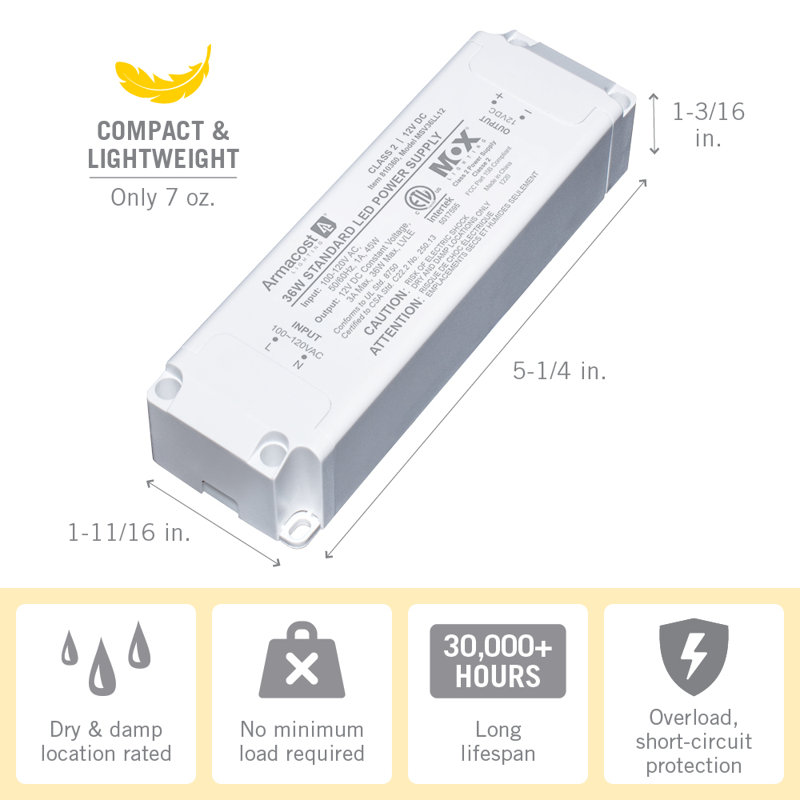 Standard LED Driver 12V DC, 36W, 36