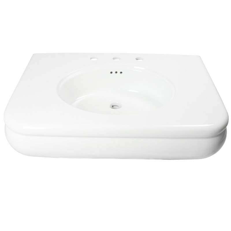 Nantucket Sinks 31.5-inch Fireclay Wallmount Console Bath Sink