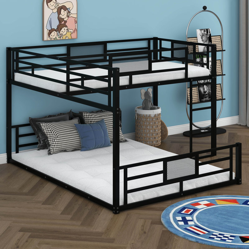 L-Shaped Metal Twin Over Full Size Bunk Bed