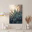 «Blue Succulents and Agave Leaves with Gold Outline», art mural sur toile-1475039420