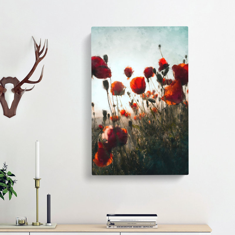 Poppy Flowers - Wrapped Canvas, 50cm H x 35cm W x 3cm D