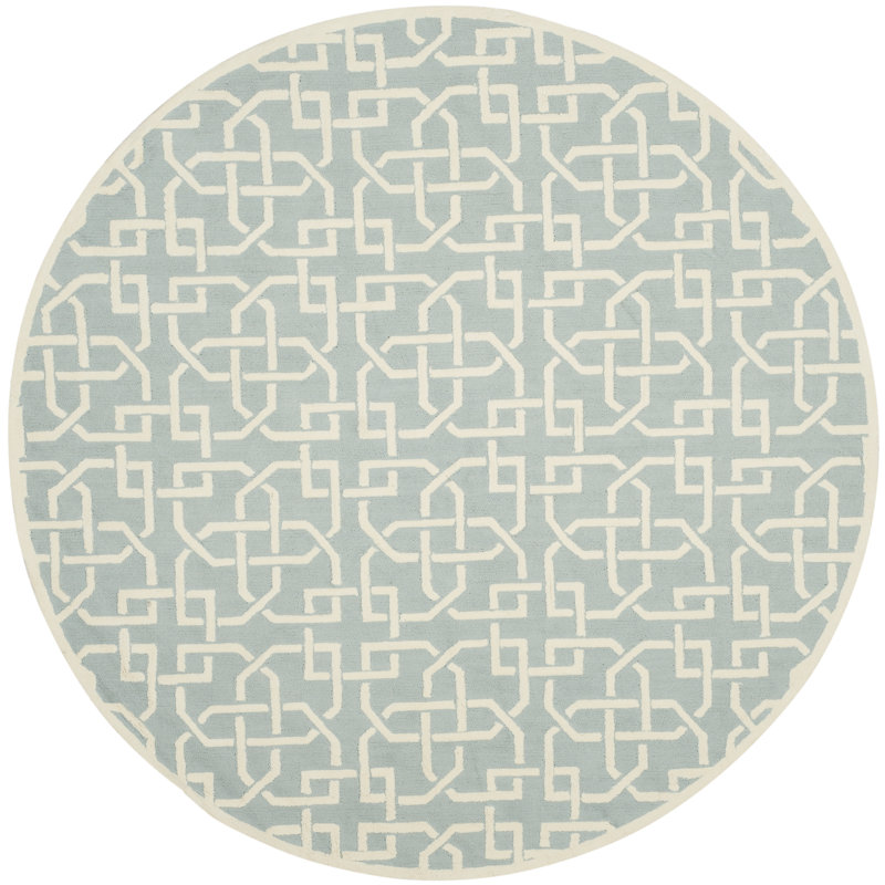 Sheeran Newport Hand Hooked Cotton Pile Geometric Rug, Round 6'