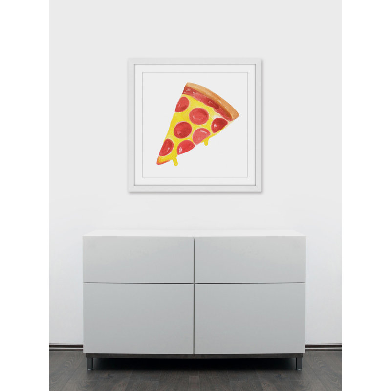 « pizza » par molly rosner, reproduction d’art encadrée, 24" H x 24" L x 1.5" D