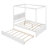 Full Canopy Platform Bed With Headboard And Trundle, Modern Wood Bed, No Box Spring Needed