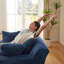 Chaise longue compressée avec revêtement en velours côtelé-118377185