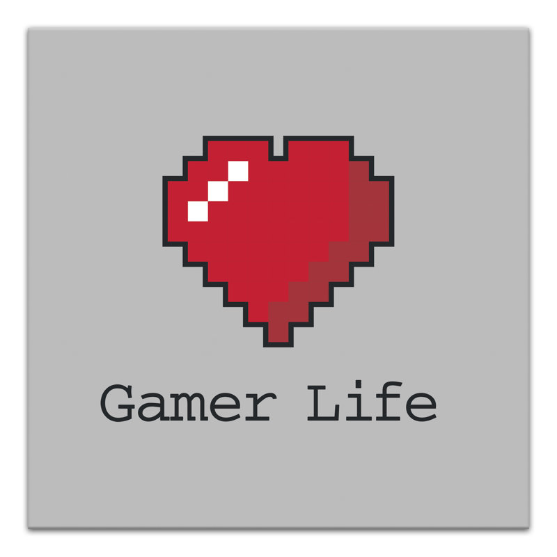 « gamer life », art sur toile Tomalin, H 16 po x l 16 po x P 1,25 po